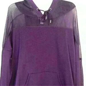 Forever21 Maroon athletic mesh hoodie size large